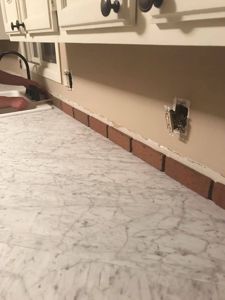 brick backsplash