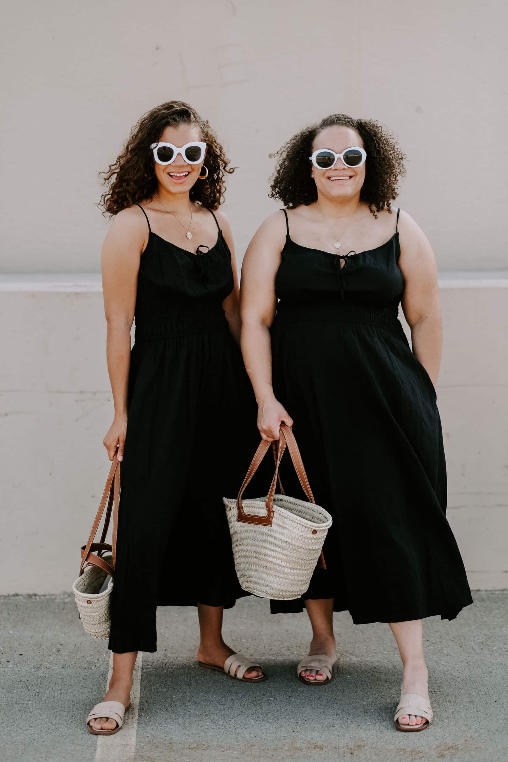 black linen midi dress