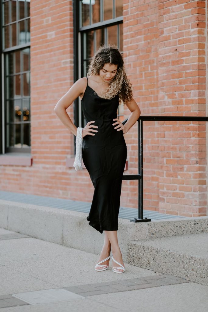 classy slip dress outfit