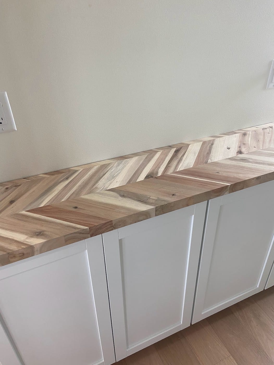 chevron butcherblock countertop pantry