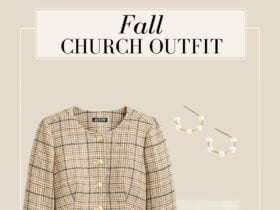 fall church outfit crepe white midi skirt plaid lady jacket black loafers