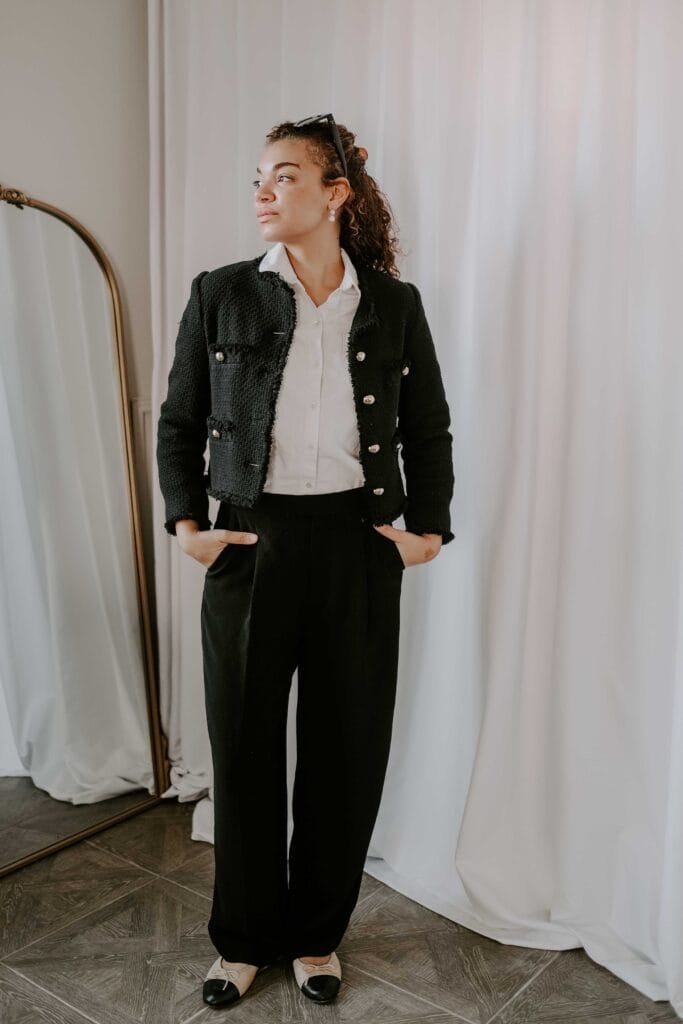 white button down work outfit