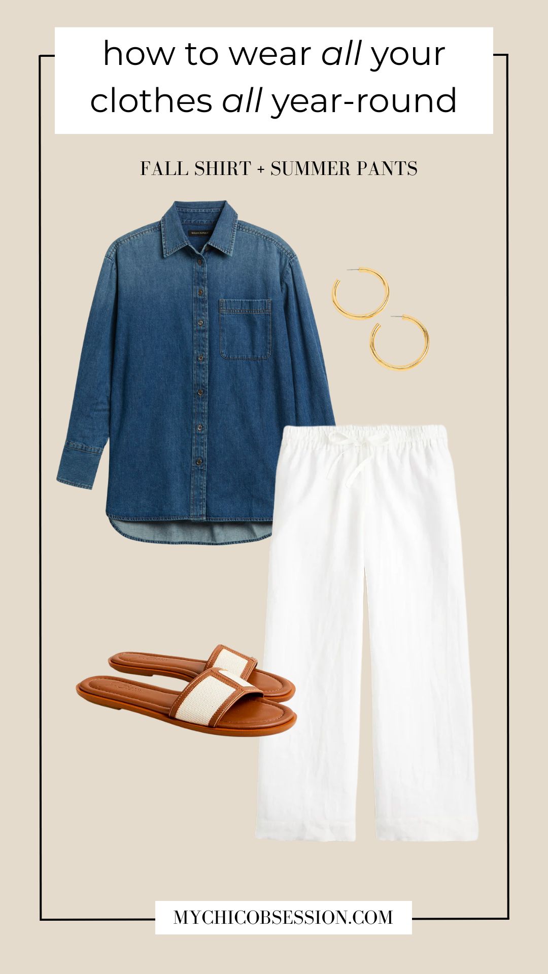 denim shirt with linen pants