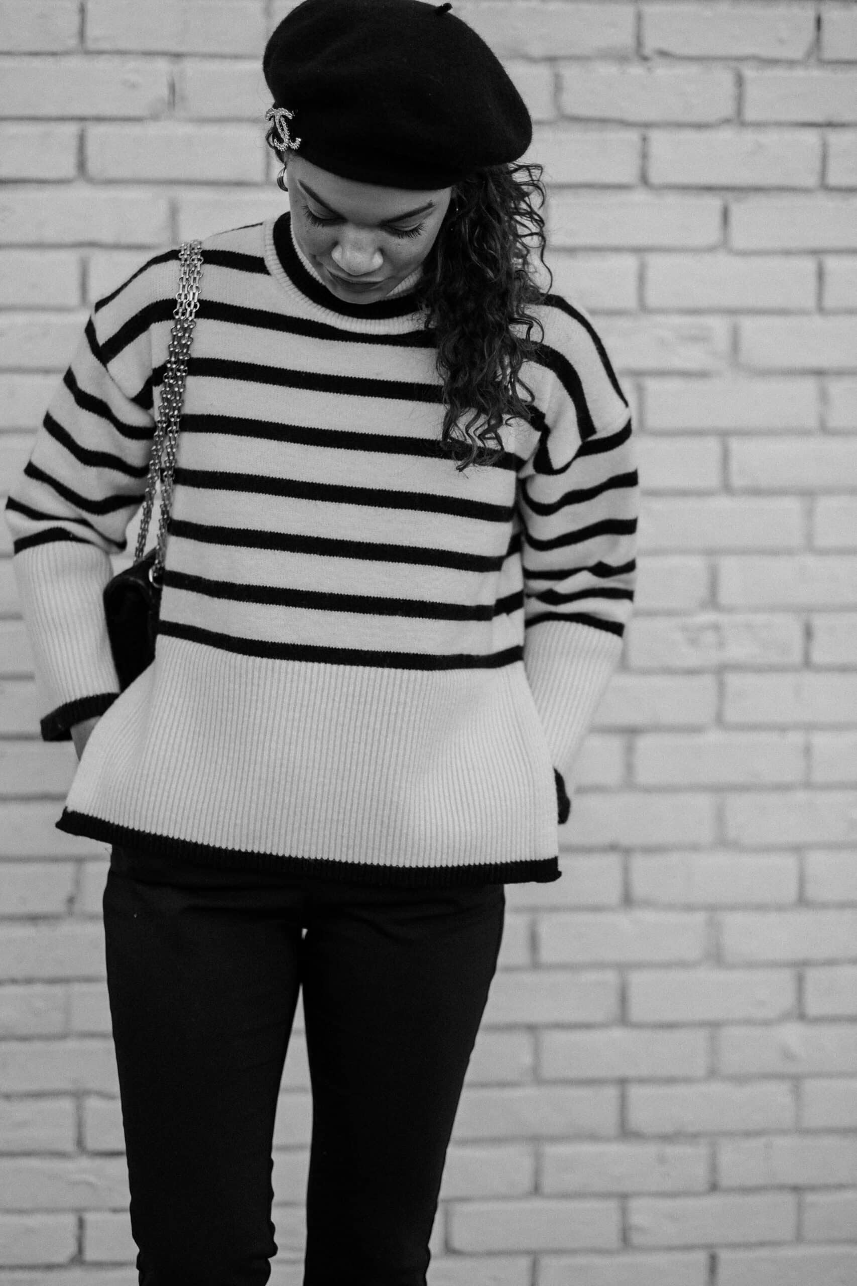 striped sweater outfit