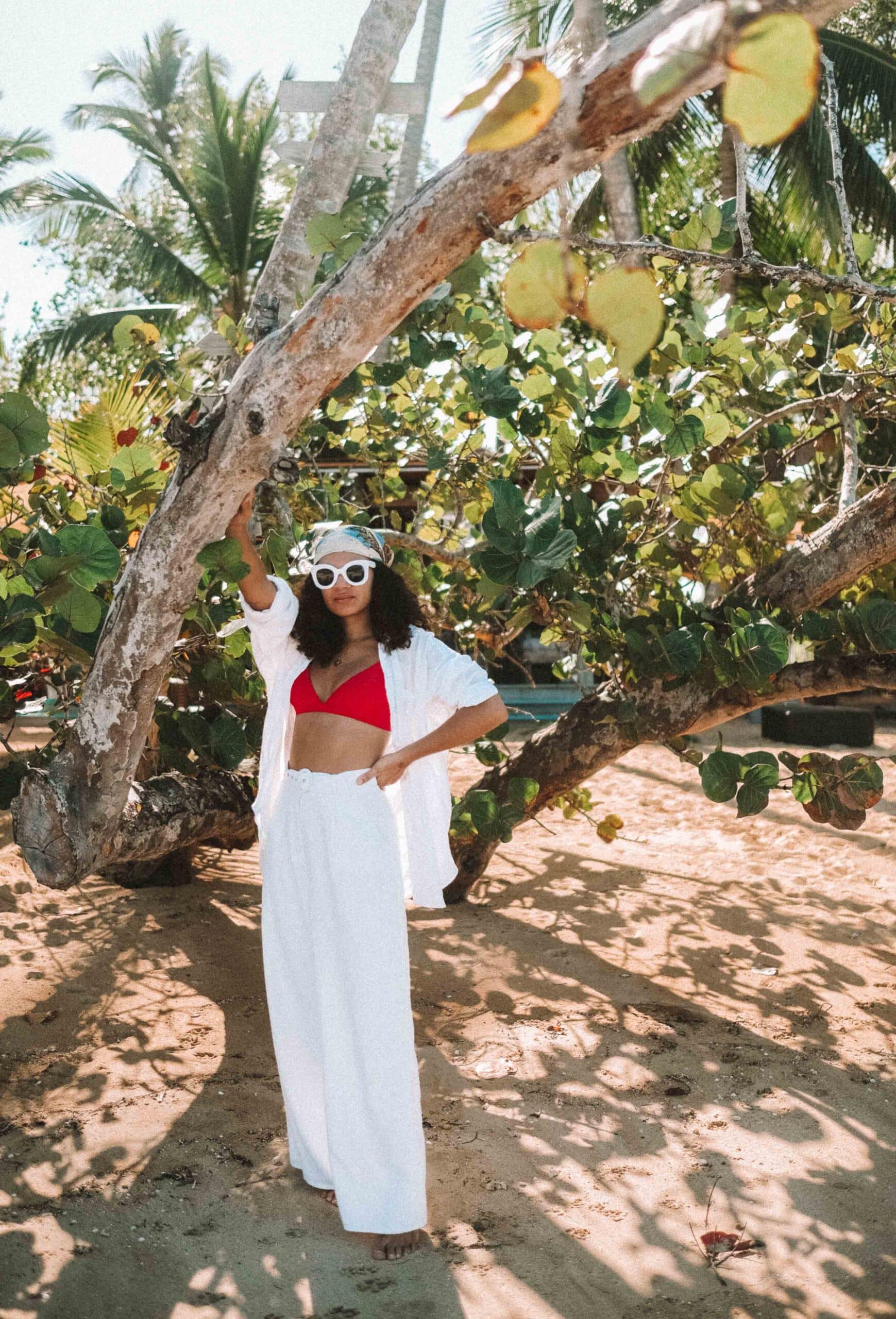 high waisted white wide leg linen pants beach outfit